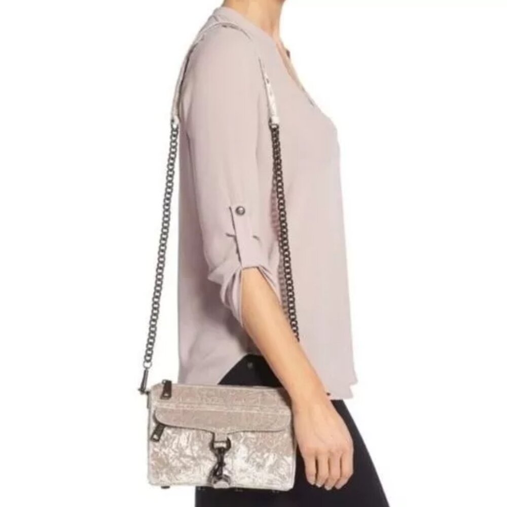 REBECCA MINKOFF Mini Mac Velvet Convertible Crossbody Clutch - Picture 2 of 13